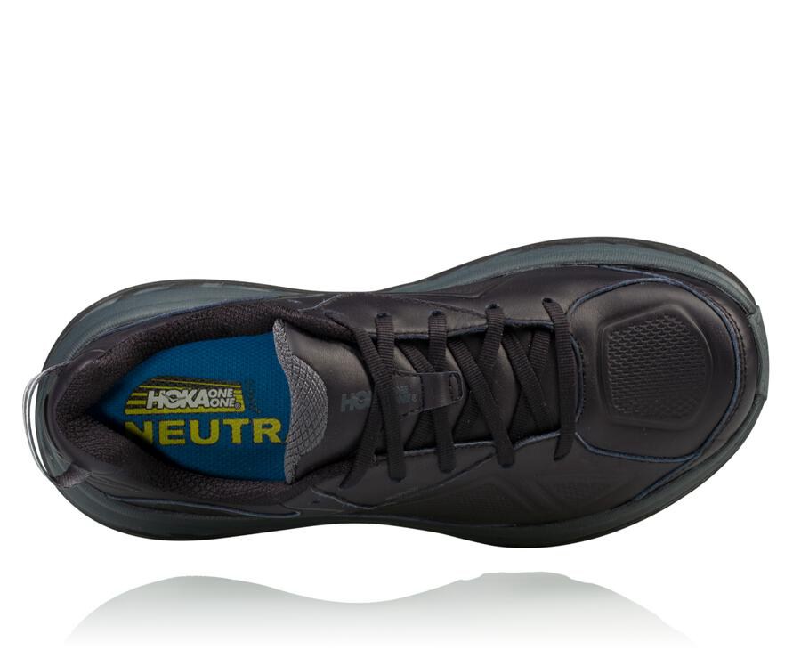 Hoka One One Tenisky Panske Čierne - Bondi Kožené - 73092-NHMJ